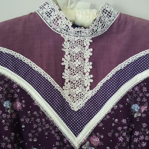 Vintage 1970's Purple Gunne Sax Prairie Dress by Jessica McClintock - Picture 3 of 14